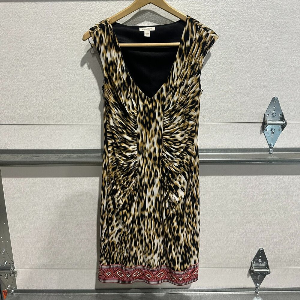 🐆 Boston Proper Leopard Print Sheath Dress – Size 8